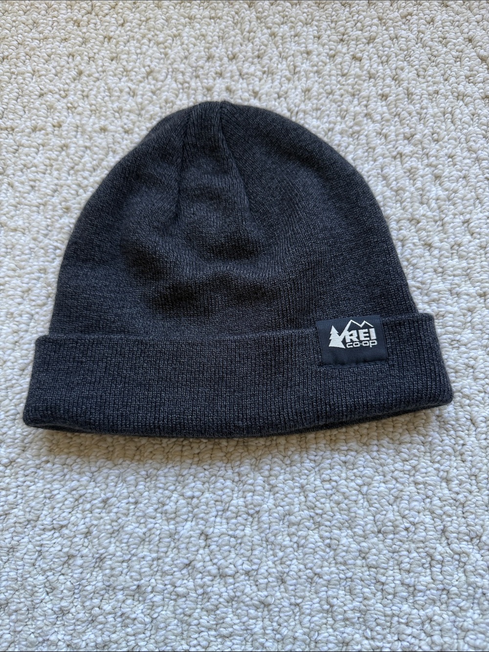 REI Acrylic and Wool Blend Dark Gray Beanie